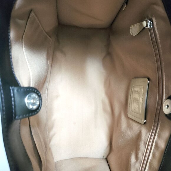 Coach Smith Tote with Checkerboard Print - Off-white & Black - EUC - Picture 6 of 13